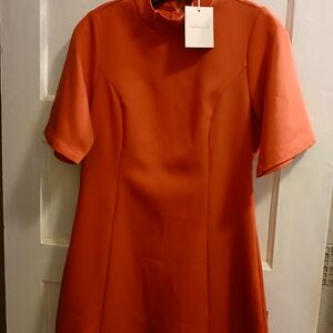 Compania Fantastica Women's Elegant Mini Dress in Vibrant Orange
